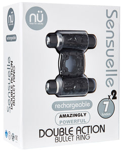 Vibrant Dual Action Pleasure Ring with Rechargeable Bullets