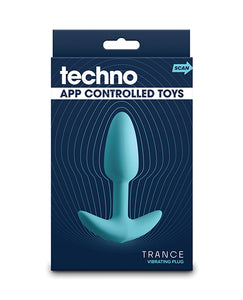 Techno Trance App Controlled Vibrating Anal Plug w/Remote - Blå