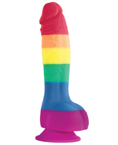 Rainbow Pride 6" Suction Cup Dong