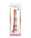 Dildo en silicone tricolore de 9" - Crimsom/Or