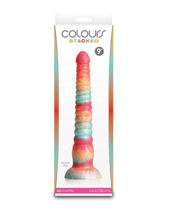 Dreifarbiger 9" Silikon-Dildo - Karmesinrot/Gold