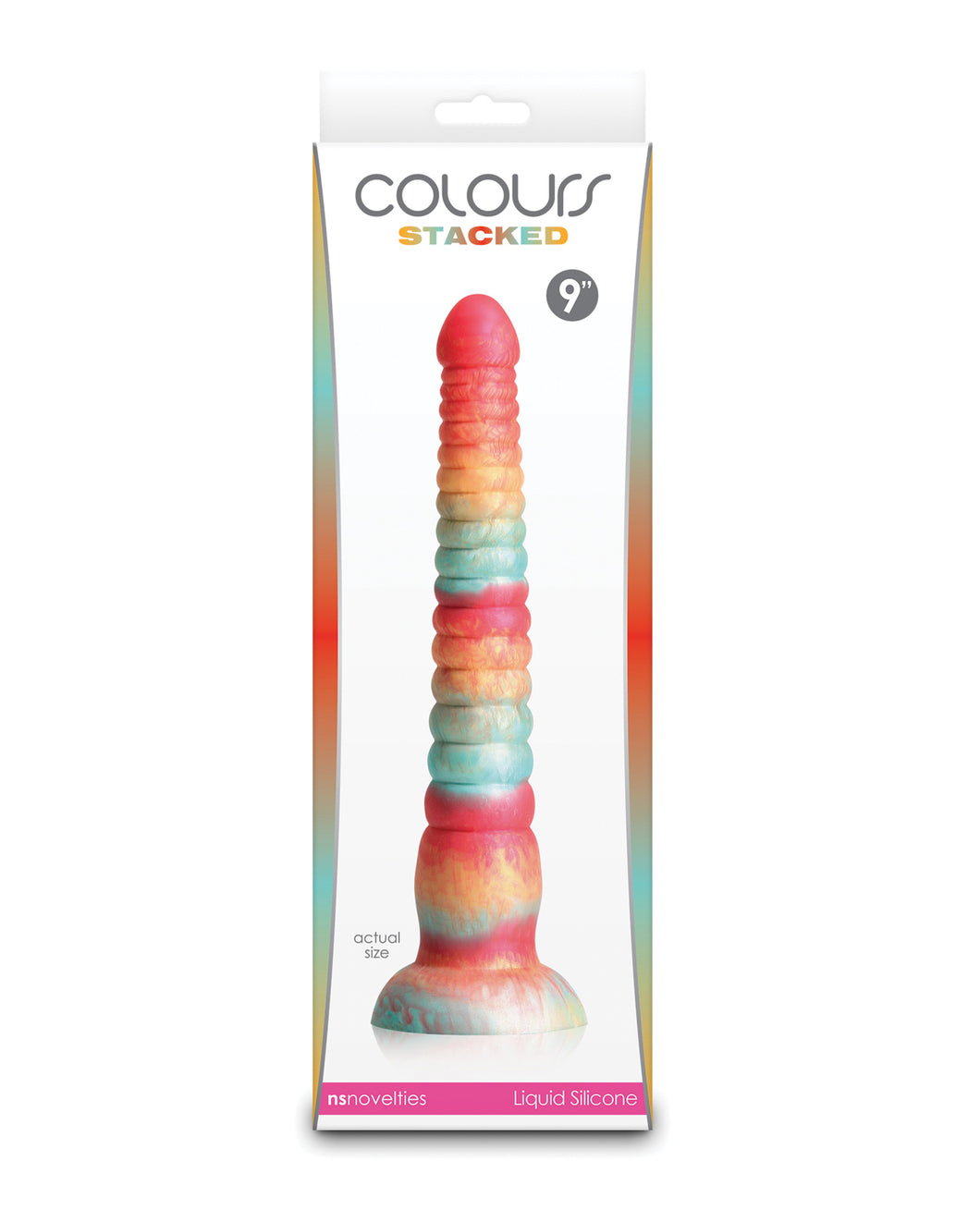 Dildo din silicon tri-colorat de 9