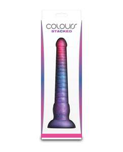 Tri-Color 9" Silikon-Dildo - Pink/Blau