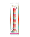 Dildo din silicon tri-colorat de 12" - Roșu și Aur