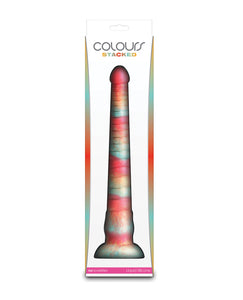 Tri-Colored 12" Silicone Dildo - Red & Gold