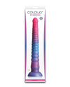 Dildo Stacked din Silicon Tri-Culoare - Roz/Albastru 12"