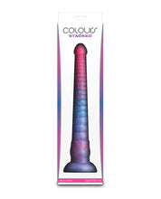 Load image into Gallery viewer, Tri-Colored Silicone Stacked Dildo - Pink/Blue 12&quot;
