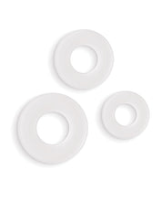 Load image into Gallery viewer, Glow-in-the-Dark Silicone Bubble Cock Rings - White Set of 3
