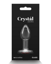 Load image into Gallery viewer, Crystal Desires Glass Heart Gem Butt Plug - Red
