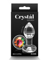 Crystal Desires Glass Rund Gem Butt Plug - Rainbow