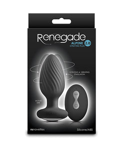 Plugue anal giratório e vibratório Renegade Alpine 2.0 com controle remoto - preto