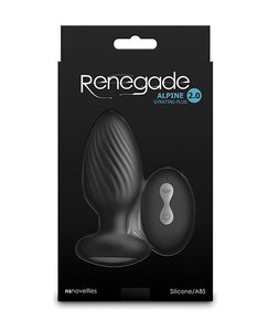 Renegade Alpine 2.0 Gyrating & Vibrating Butt Plug w/Remote - Black