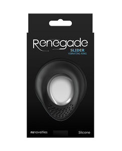 Renegade Slider Rechargeable Vibrating Cock Ring - Black