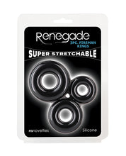 Load image into Gallery viewer, Renegade Fireman Performance Cock Rings - Set of 3 Black
