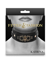 Load image into Gallery viewer, Katrina Adjustable Collar with Golden Accents - Black Elegance
