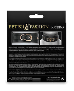 Katrina Adjustable Collar with Golden Accents - Black Elegance