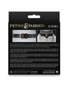 Jezebel Black Collar cu Accente Aurii și Perle Fashion