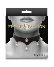 Load image into Gallery viewer, Jezebel Black Collar with Gold Accents and Pearls Fashion
