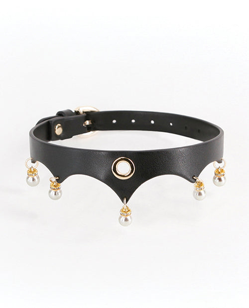 Jezebel Black Collar with Gold Accents and Pearls Fashion