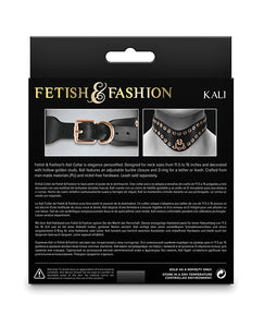 Elegant Kali Collar - Black With Gold Studs For Style