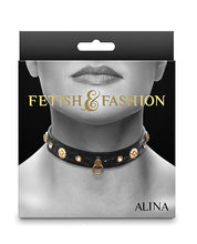 Load image into Gallery viewer, Alina Crystal-Embellished Submissive Collar Black Accessory
