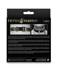 Cara Adjustable Black Collar with O-Ring by Fetish Fashion