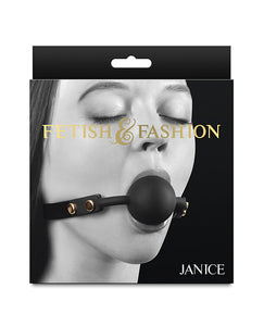 Seksuel Janice Ball Gag - Midnight Black til Intim Leg