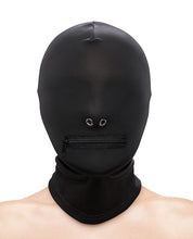 Load image into Gallery viewer, Black Zippered Mouth Hood For Unique Fashion Statements
