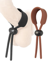 Lataa kuva gallerian katseluohjelmaan, Adjustable Silicone Cock Rings - Dual Color Brown/Black
