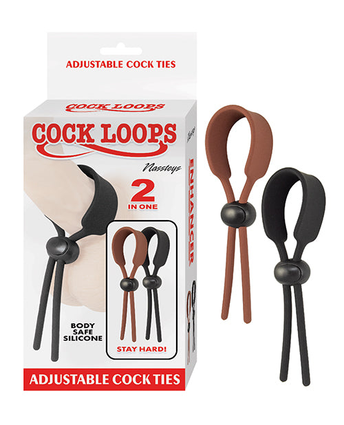 Adjustable Silicone Cock Rings - Dual Color Brown Black