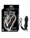 Prostate Thrill Remote-Controlled Thrusting Power Plug with Cock & Ball Enhancer - Black