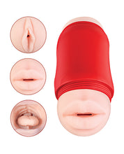 Load image into Gallery viewer, Nasstoys Dual Sensation Masturbator - Mouth &amp; Vulva - White
