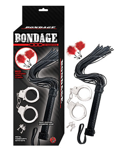 Coleção de Chicote e Algemas Nasstoys para Brincadeiras de Bondage