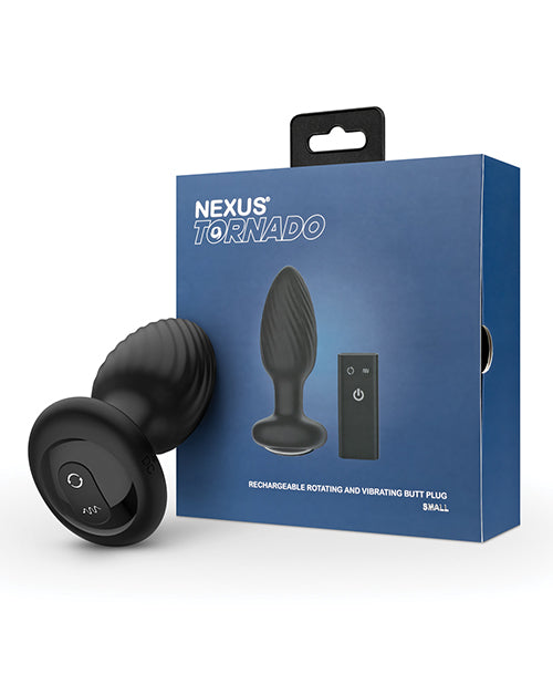 Petit plug anal rotatif et vibrant Nexus Tornado - Noir