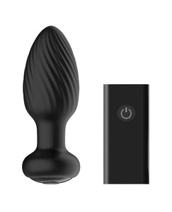 Nexus Tornado Plug Anal Mediano Giratorio y Vibrador con Control Remoto - Negro