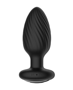 Nexus Tornado Plug Anal Mediano Giratorio y Vibrador con Control Remoto - Negro