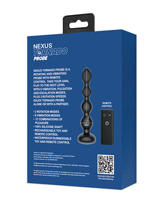 Plug anal Nexus Tornado Probe rotativ și vibrator - negru