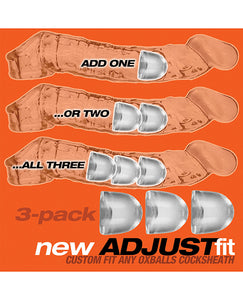 Oxballs Adjustable Cocksheath Insert Set - Three Clear Enhancers