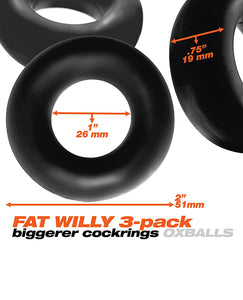 Oxballs Jumbo Fat Willy 3-Pack Grip Cock Rings