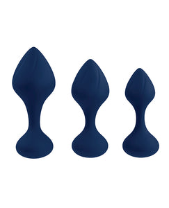 Kit de Treinamento Anal Velvet-Smooth Tail Teaser - Azul Marinho