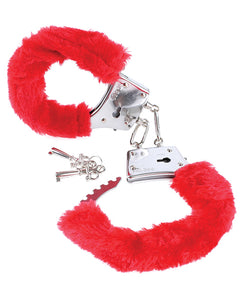 Beginner's Red Furry Restraint Cuffs for Sensual Play