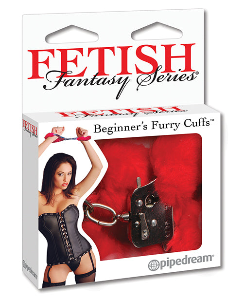 Beginner's Red Furry Restraint Cuffs for Sensual Play