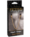 Gold-Trimmed Adjustable Nipple Clamps with Chain Connector Set