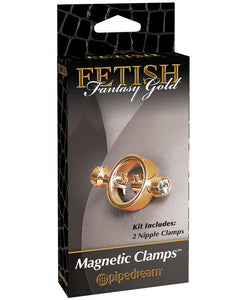 Luxurious Magnetic Nipple Clamps With Jeweled Design Gold