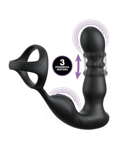 Revolutionary Ass-Gasm Slide & Glide Prostate and Perineum Stimulation Device - Black