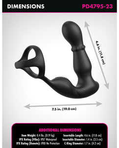 Dispozitiv revoluționar de stimulare a prostatei și perineului Ass-Gasm Slide & Glide Pro - Negru