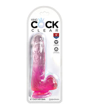 Carregue a imagem no visualizador da Galeria, King Cock 10&quot; Pênis Transparente com Testículos - Roxo
