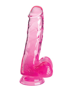 King Cock 10" Klarer Penis mit Hoden - Lila