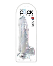 Load image into Gallery viewer, King Cock 10&quot; Clear Penis with Balls - Purple
