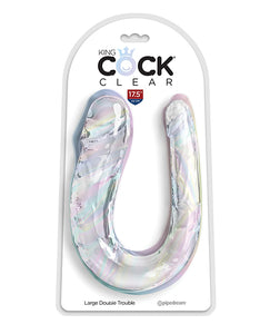 Translucent King Cock Double Trouble Dildo - Clear